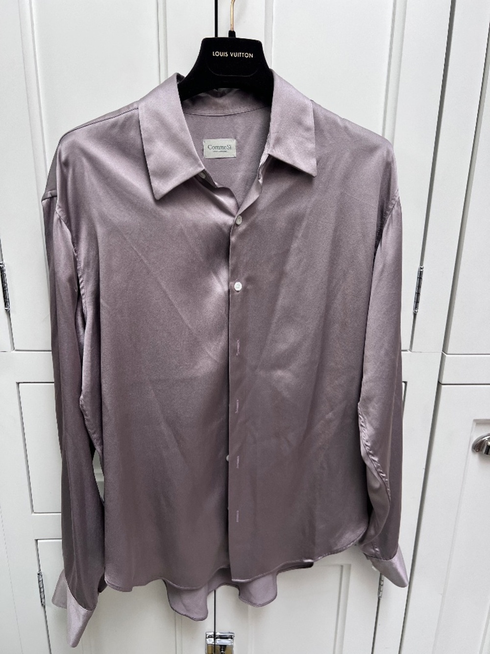 Comme Si La Classica Silk Shirt Mauve Taupe Size XS